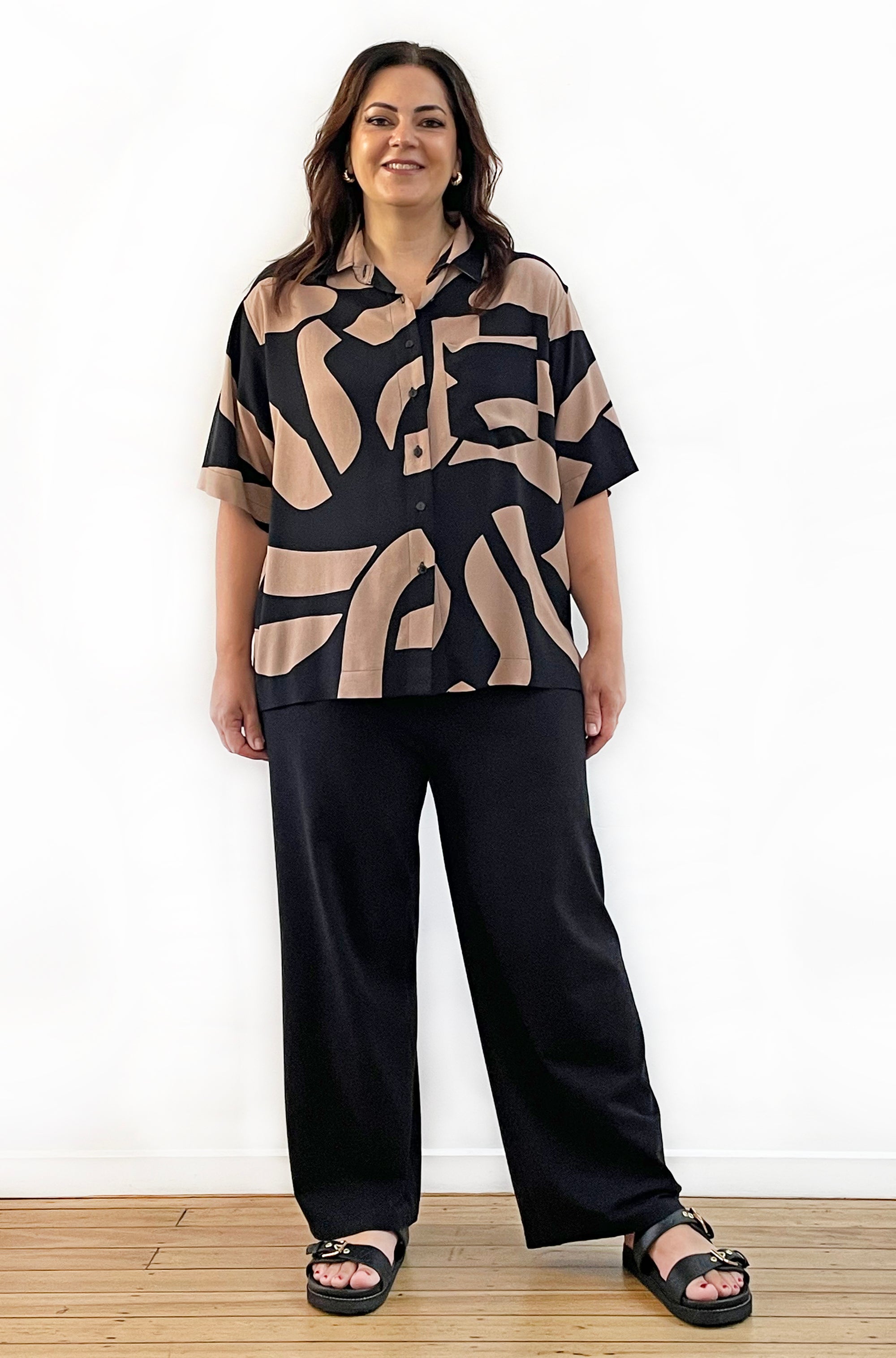 PRINT SHORT SLEEVE SHIRT ABSTRACT