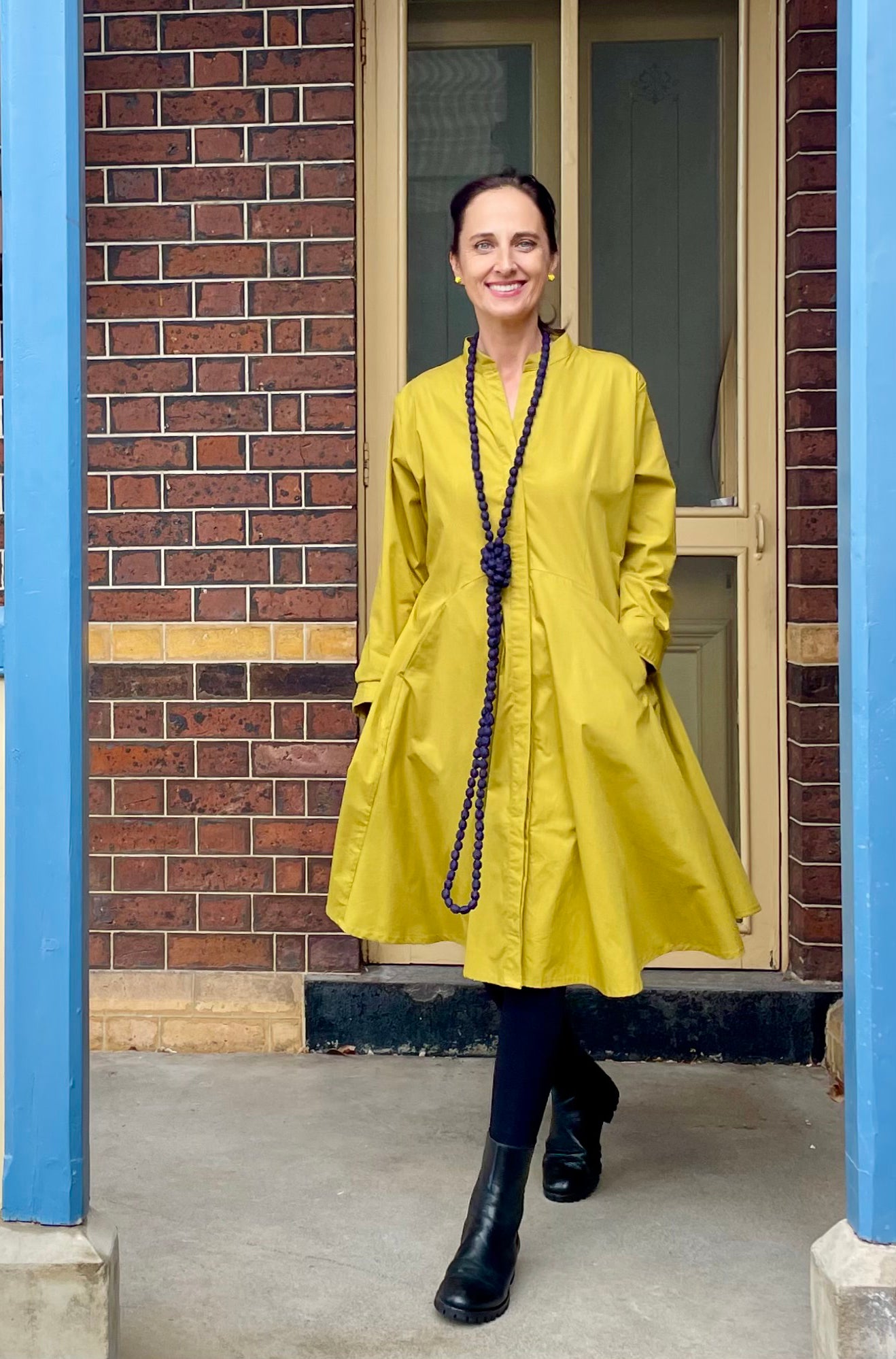 COTTON CURVED SKIRT TUNIC DRESS PICKLE