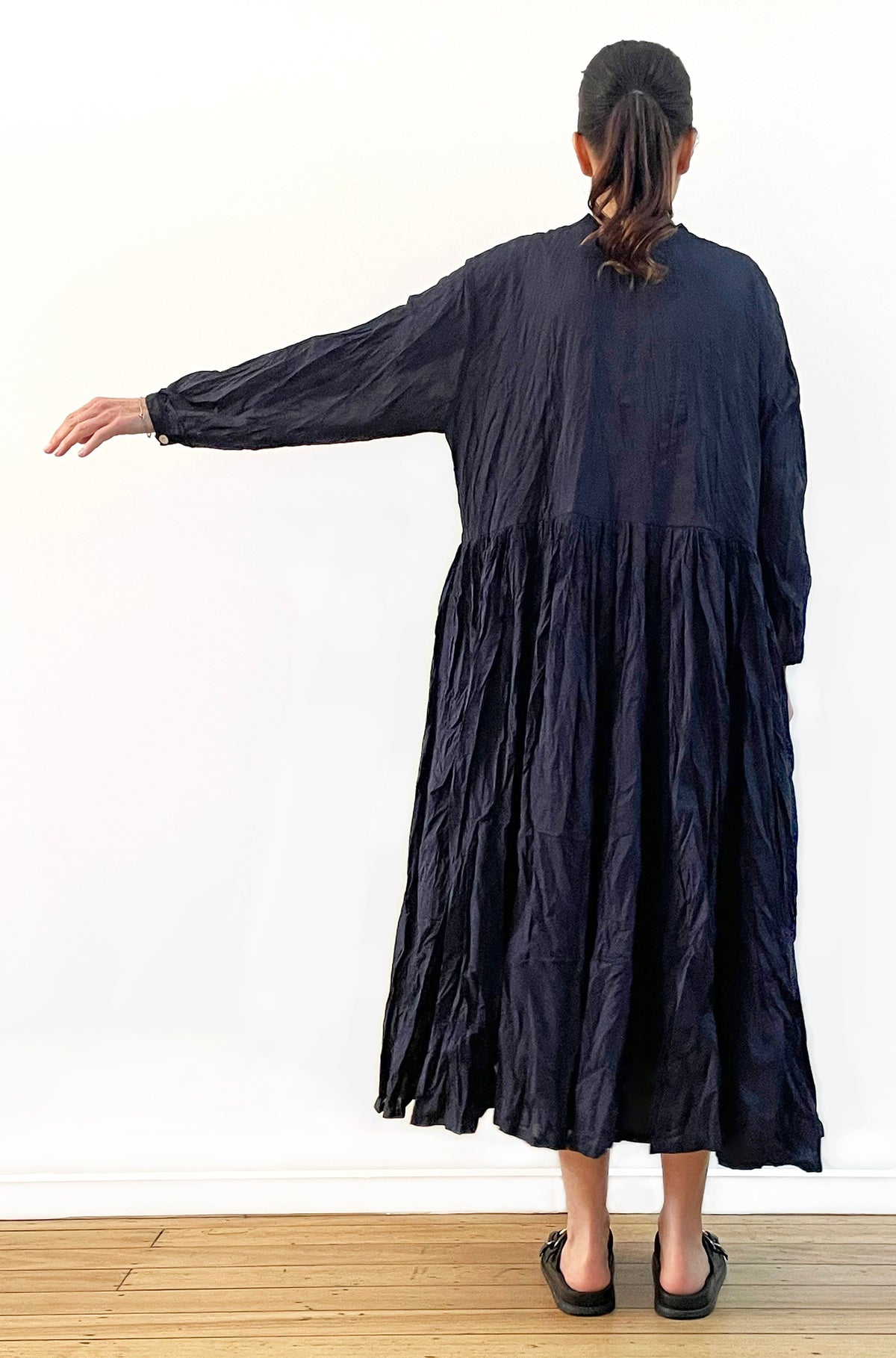 COTTON TWIST & GO BUTTON THRU DRESS FRENCH NAVY
