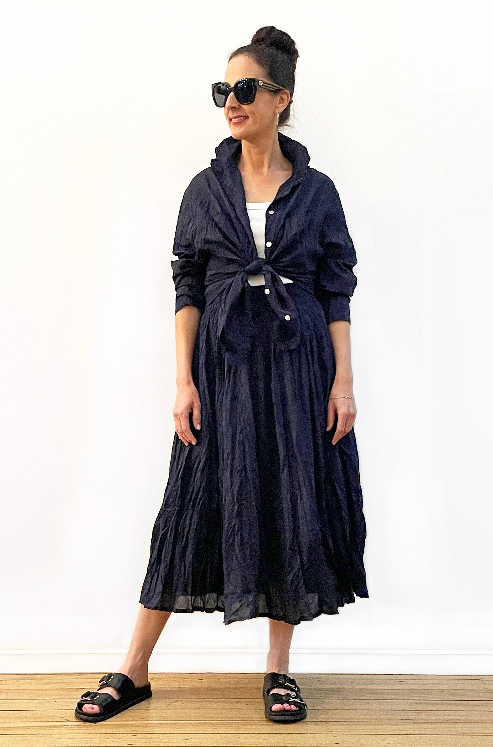 COTTON TWIST & GO SHIRT FRENCH NAVY