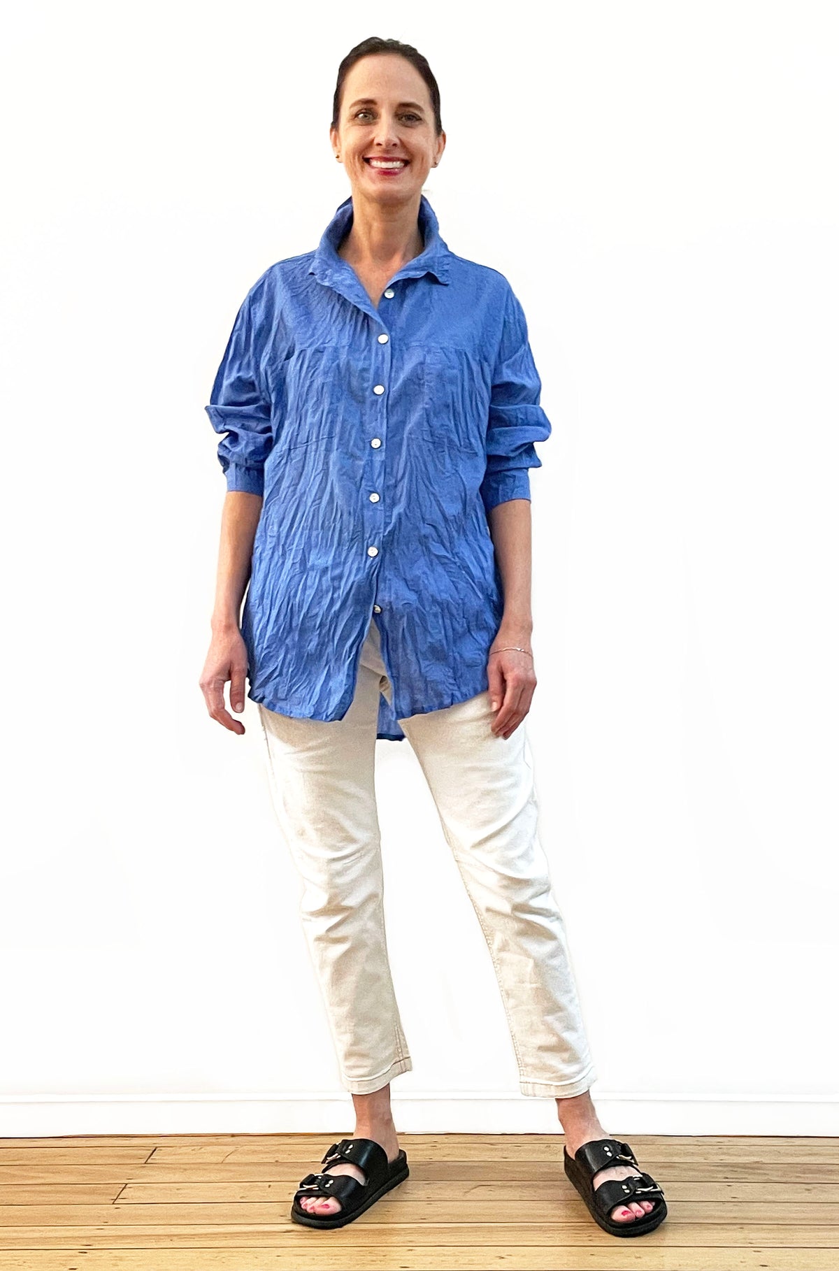 COTTON TWIST & GO SHIRT OCEAN BLUE