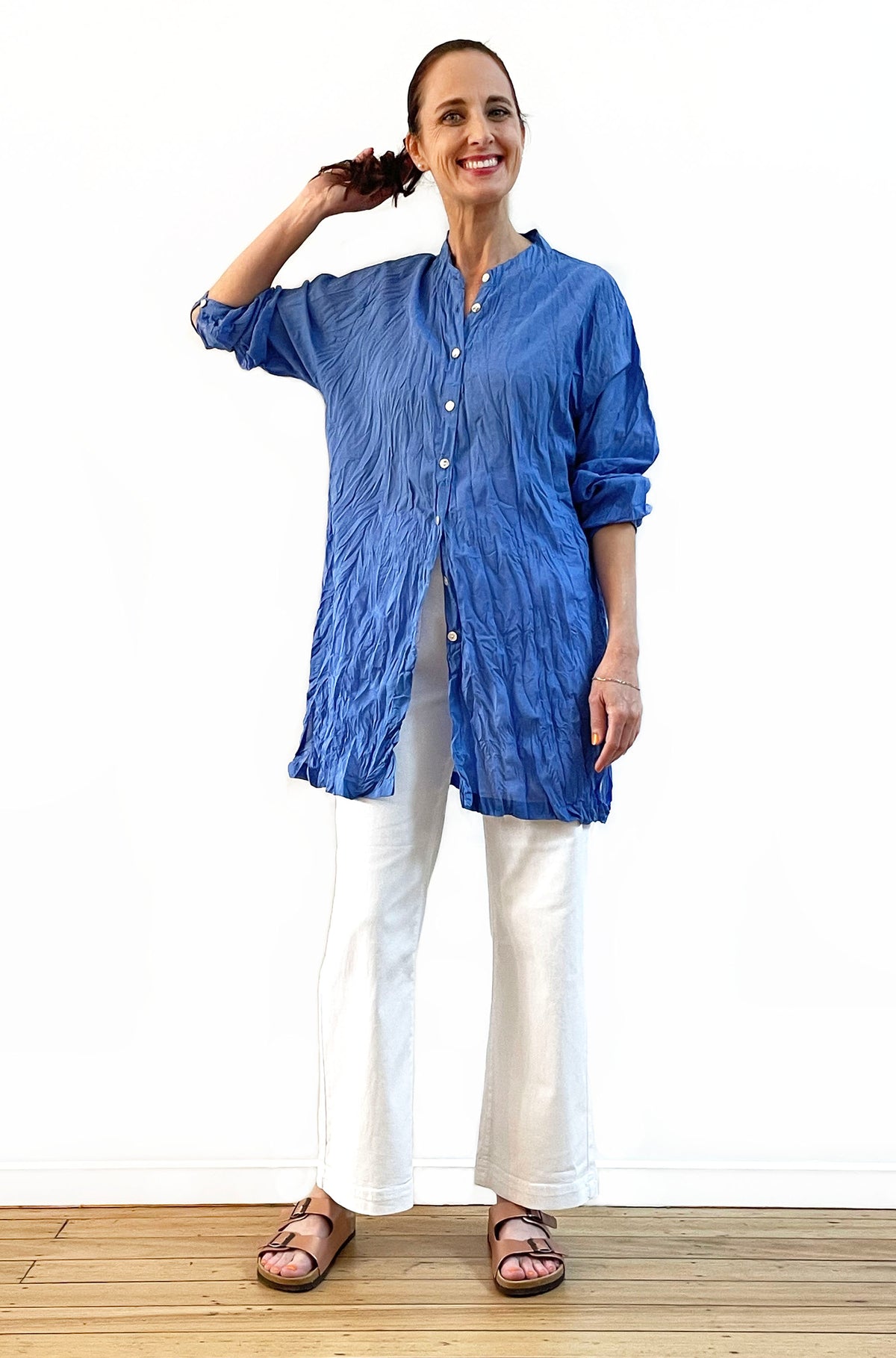 COTTON TWIST & GO TUNIC OCEAN BLUE