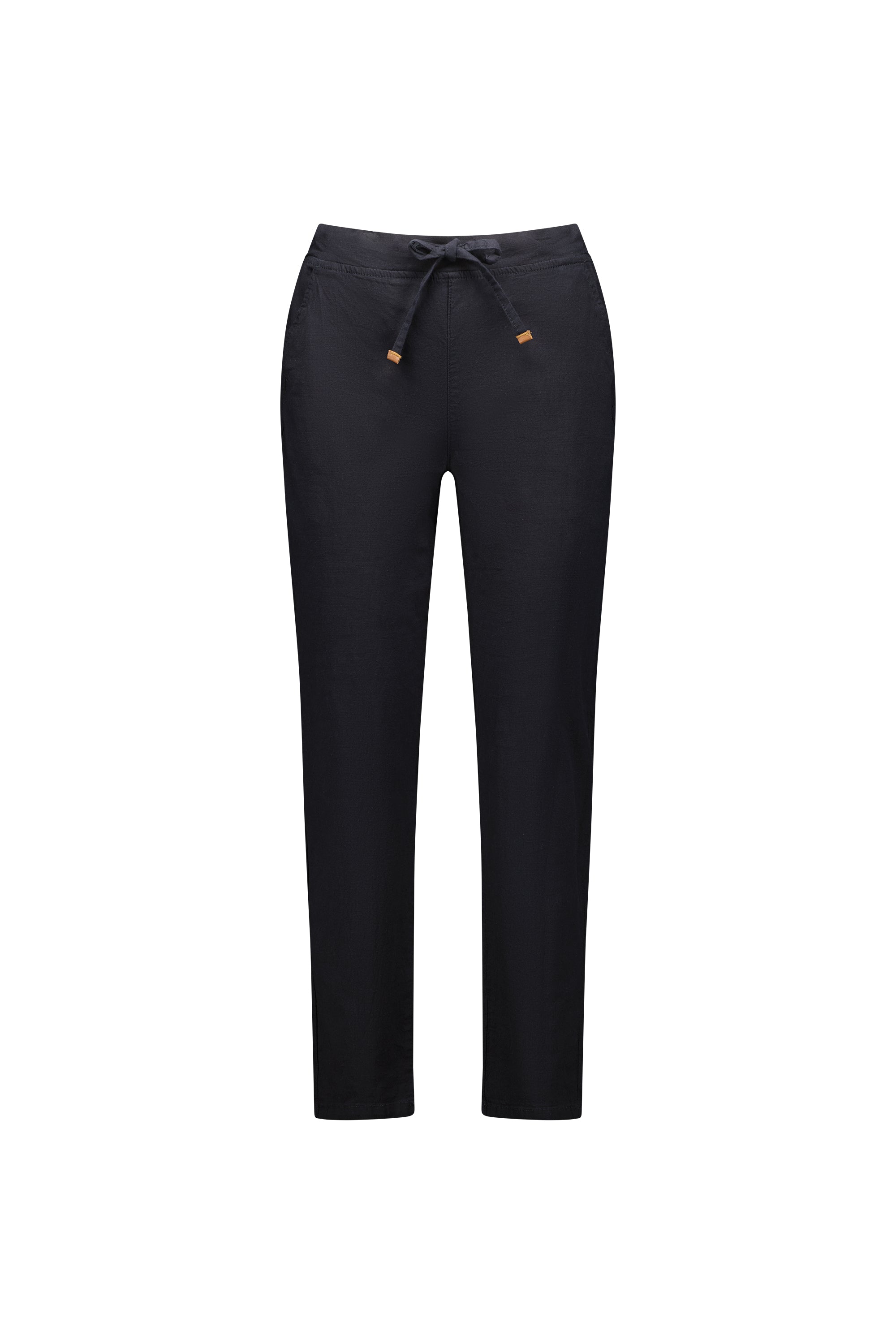 VASSALLI 7/8 SLIM LEG ELASTIC WAIST PANT BLACK