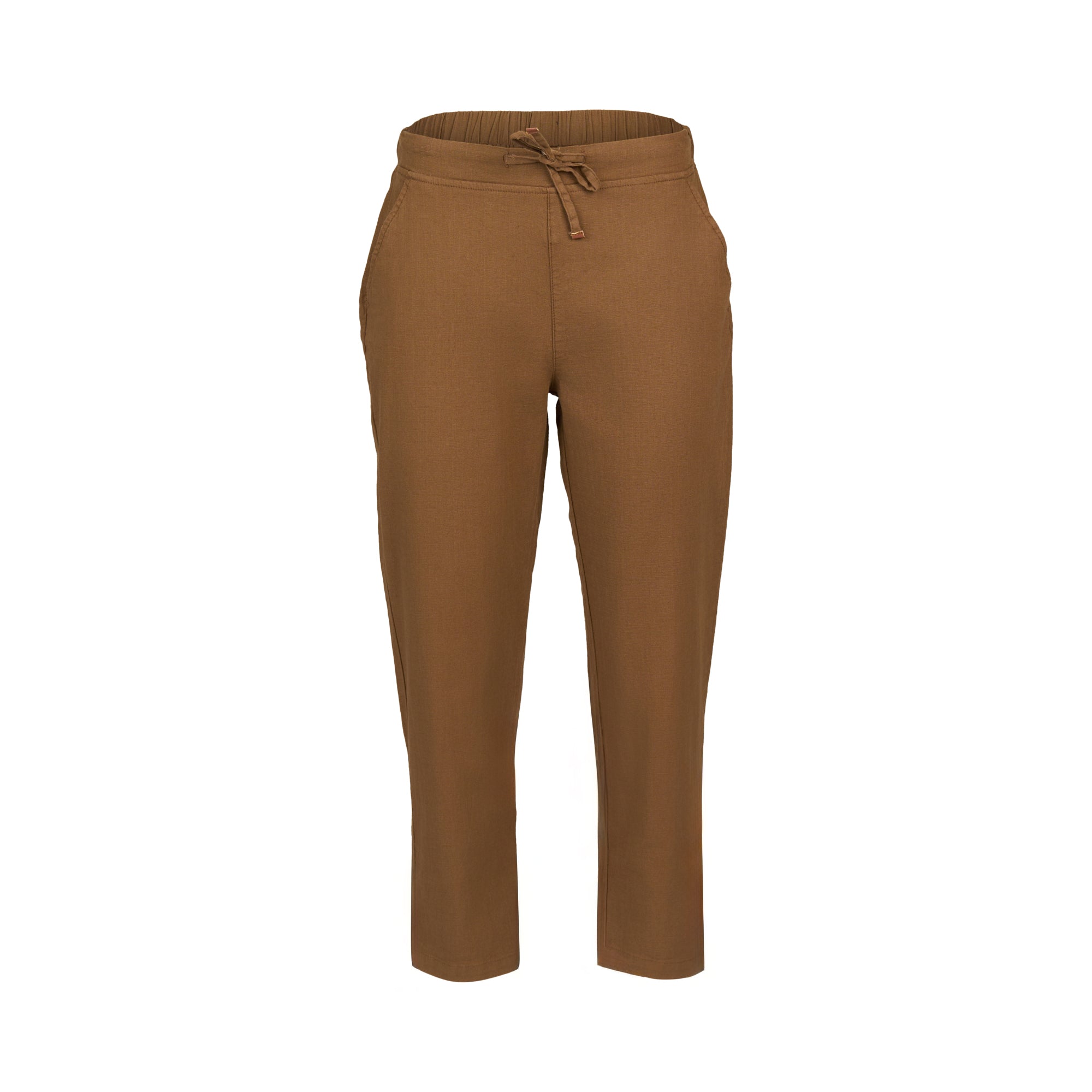 VASSALLI 7/8 SLIM LEG ELASTIC WAIST PANT PECAN