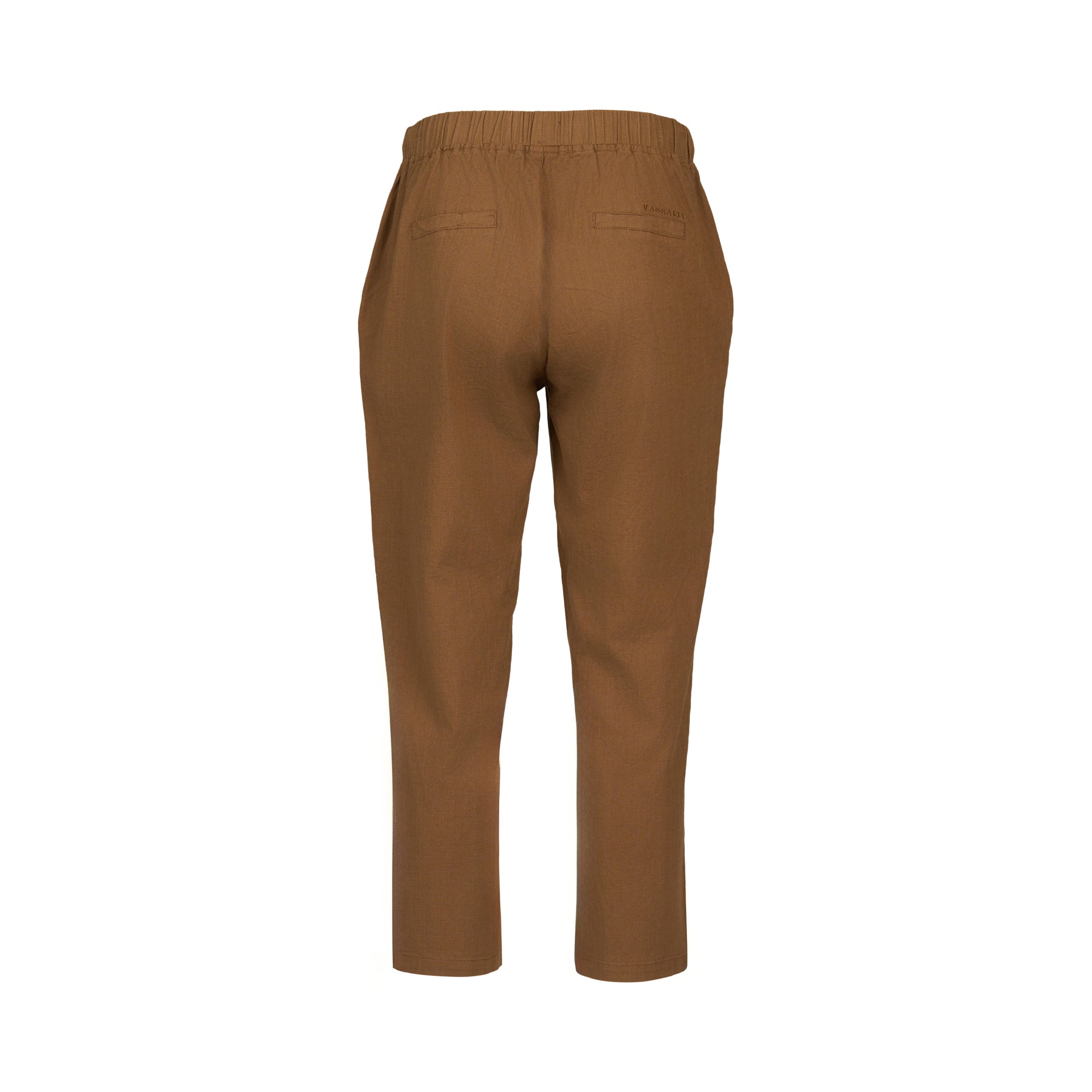 VASSALLI 7/8 SLIM LEG ELASTIC WAIST PANT PECAN
