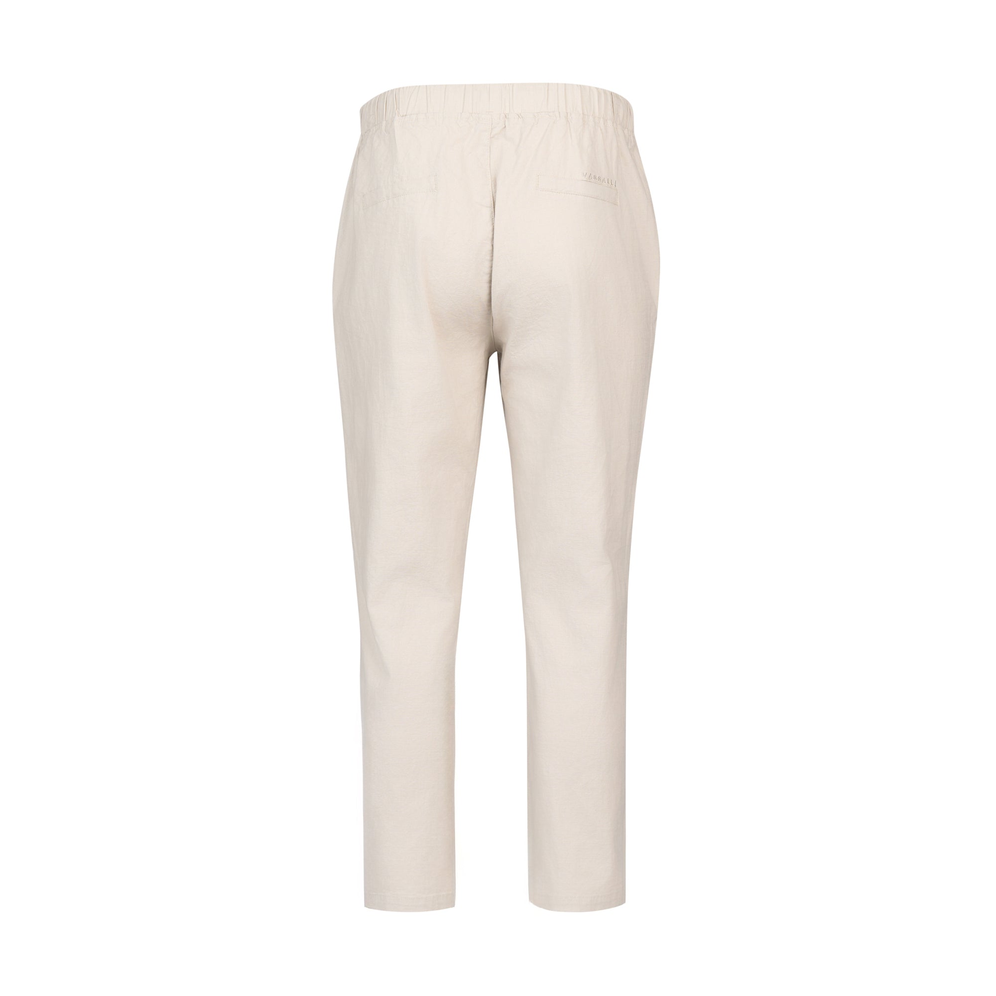 VASSALLI 7/8 SLIM LEG ELASTIC WAIST PANT STONE