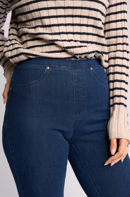 VASSALLI BAY SLIM LEG PULL ON JEAN BLUE DENIM