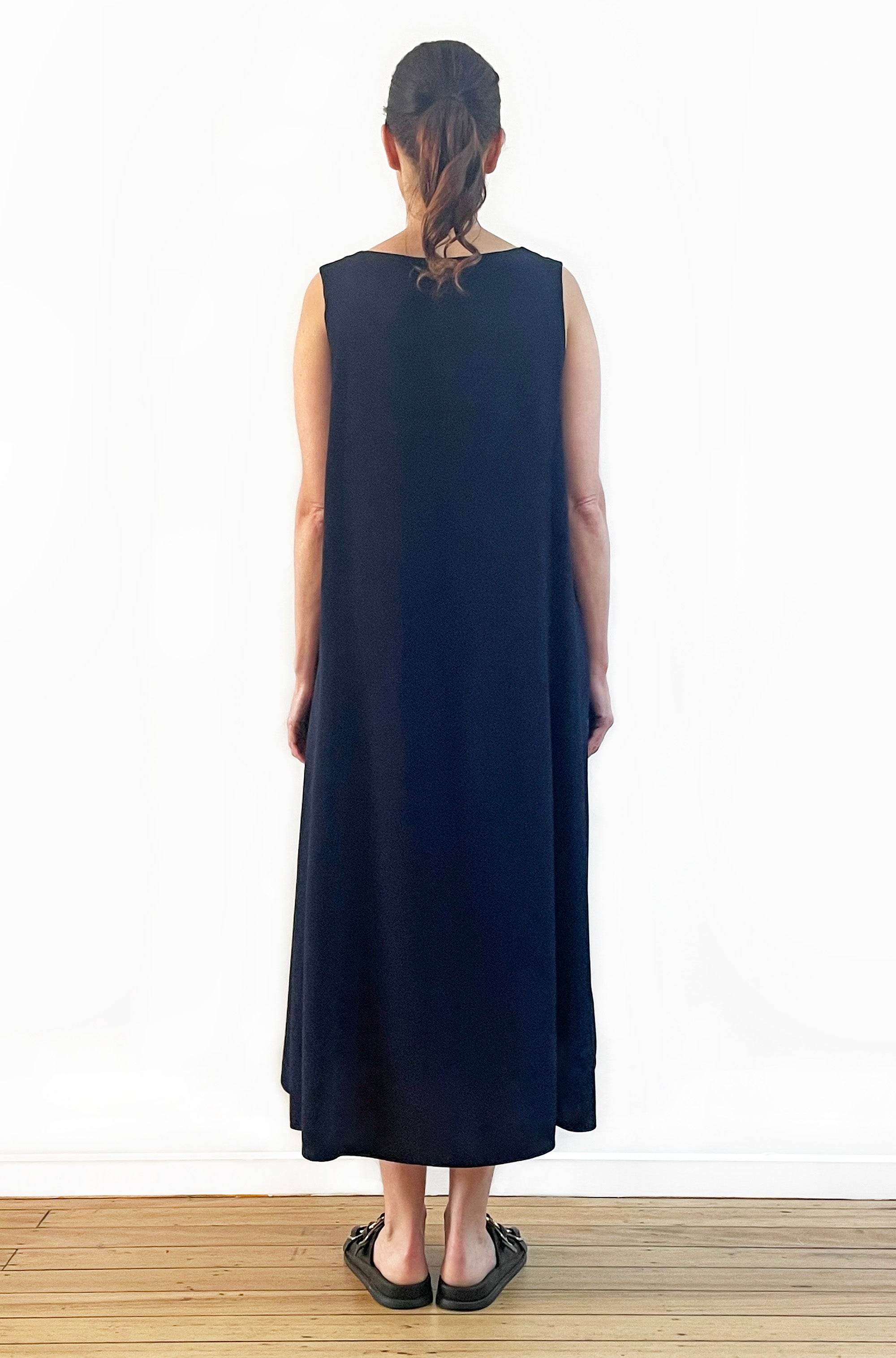 VISCOSE HI LO TANK DRESS DARK NAVY