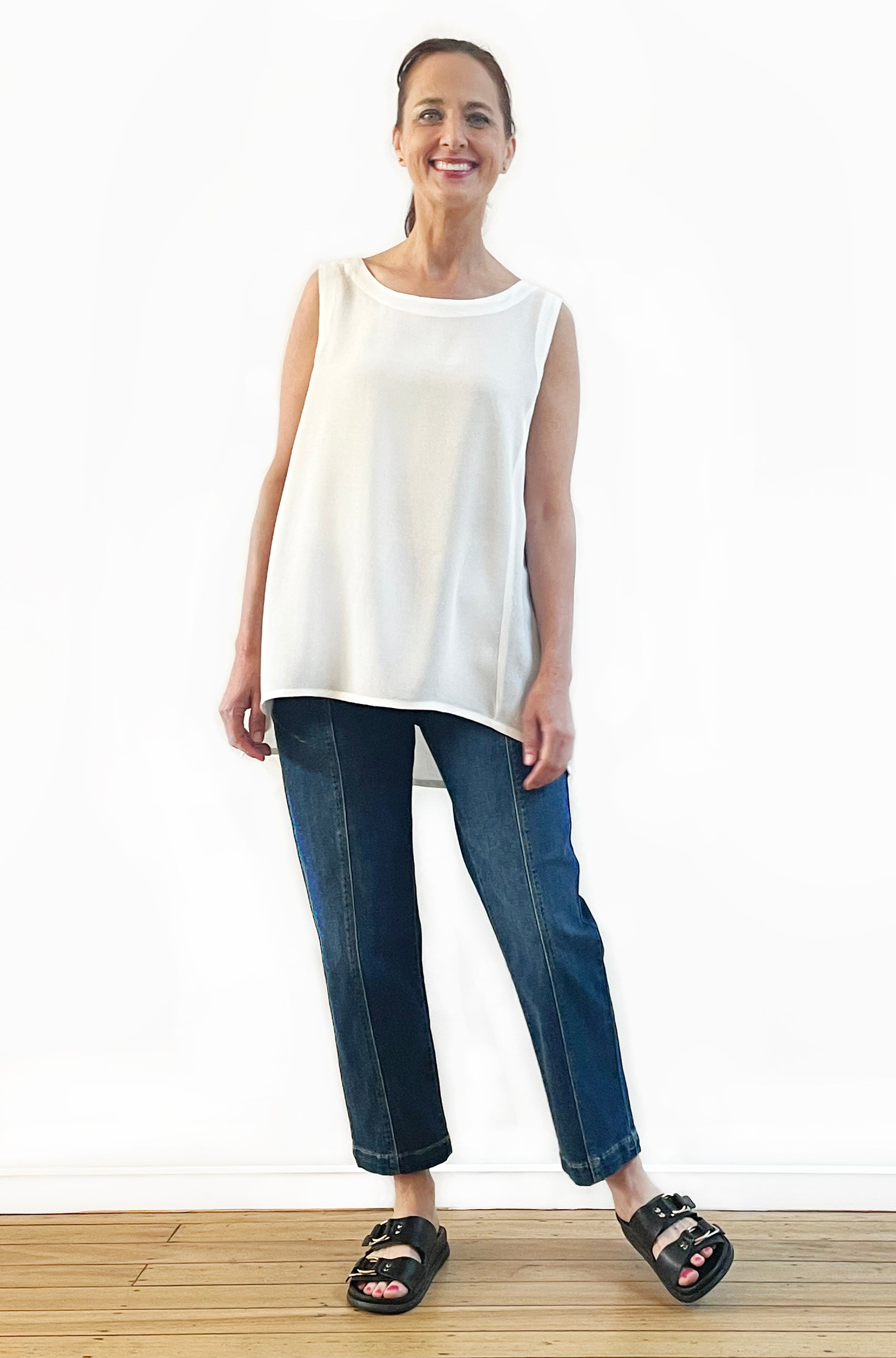 VISCOSE HI LO TANK IVORY