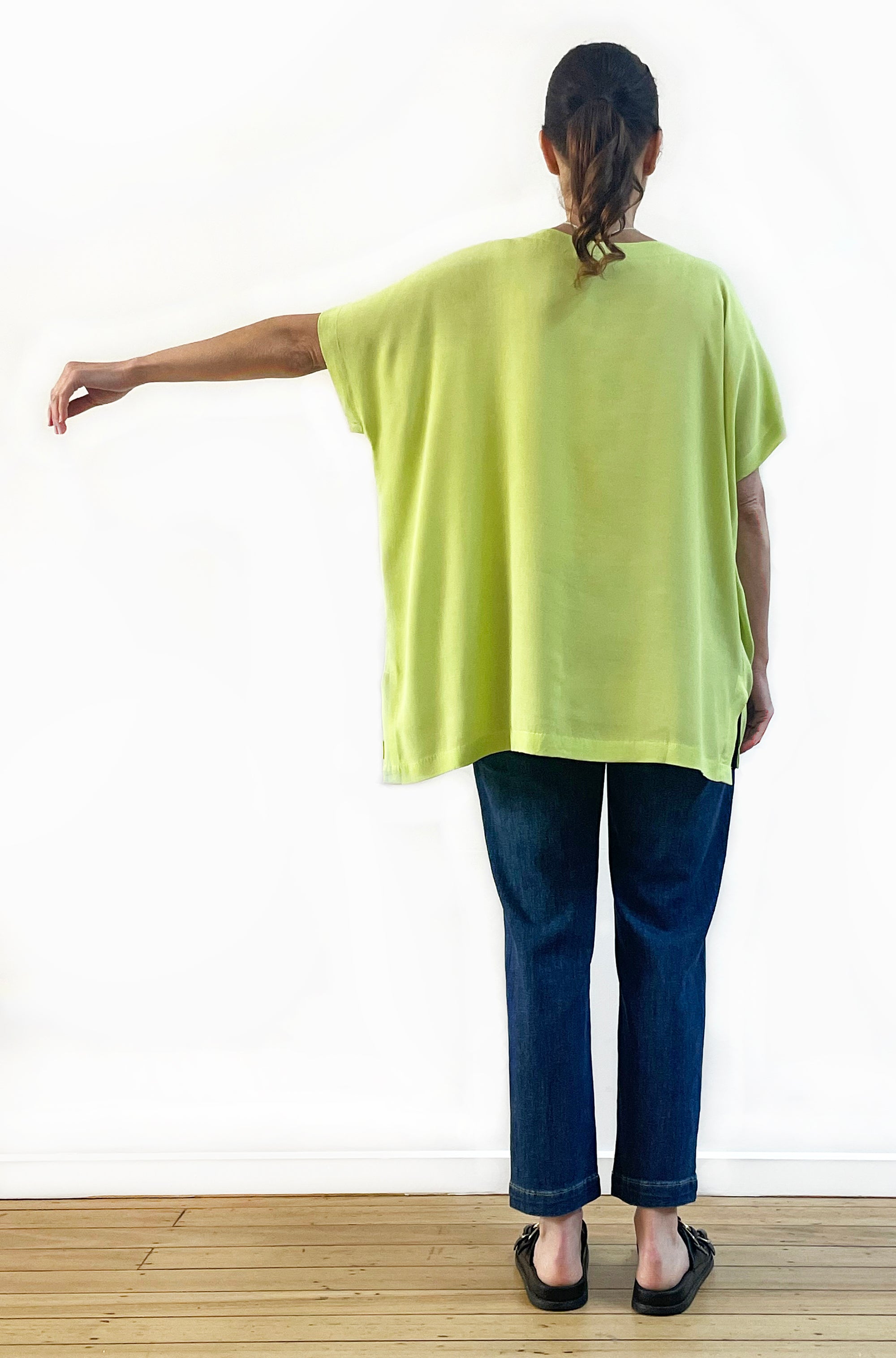 VISCOSE WOVEN TEE TOP LIME