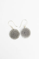 SMALL WIRE DISC EARRINGS SILVER