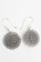 SMALL WIRE DISC EARRINGS SILVER