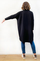 BAMBOO/ORGANIC COTTON COLLARED DRESS BLACK