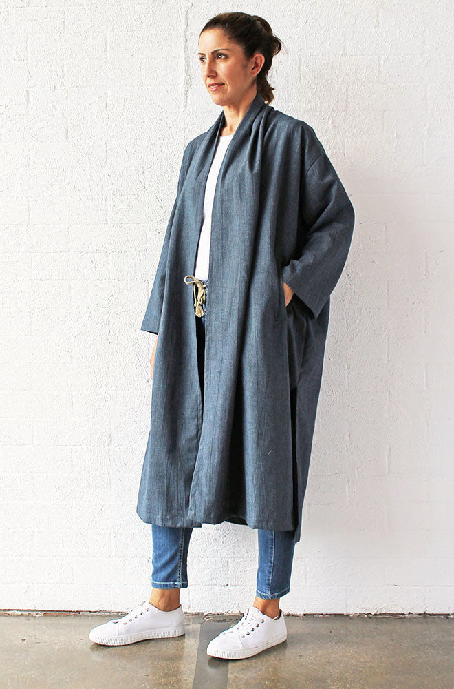 LINEN DUSTER DENIM