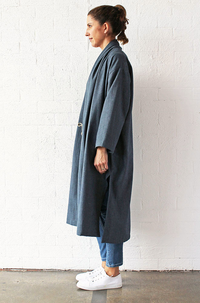 LINEN DUSTER DENIM