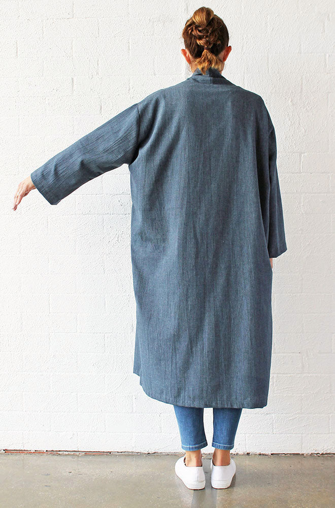 LINEN DUSTER DENIM