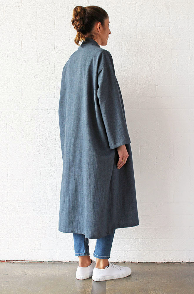 LINEN DUSTER DENIM