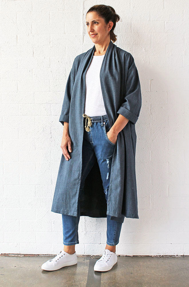 LINEN DUSTER DENIM