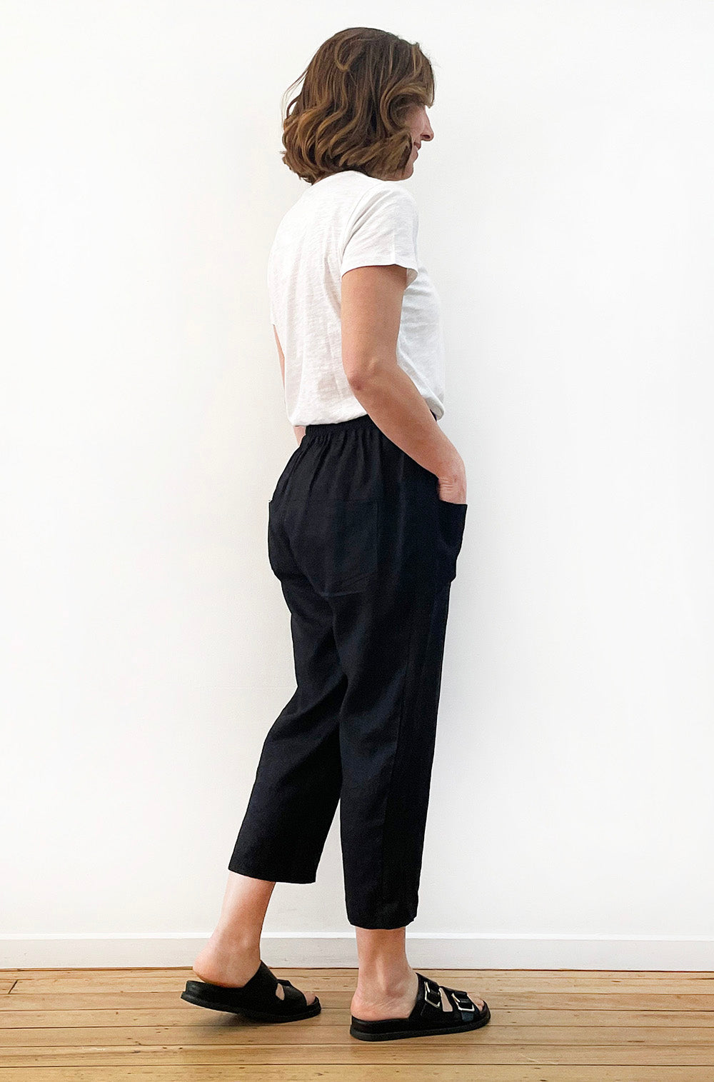 LINEN POCKET PANT BLACK