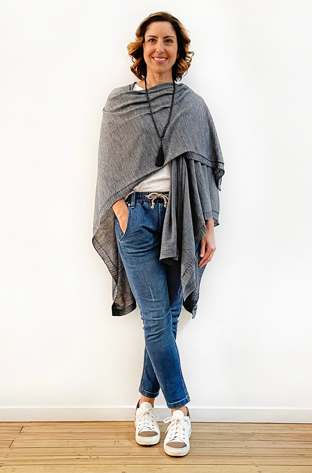 TAKE ME WITH YOU KNIT WRAP GREY