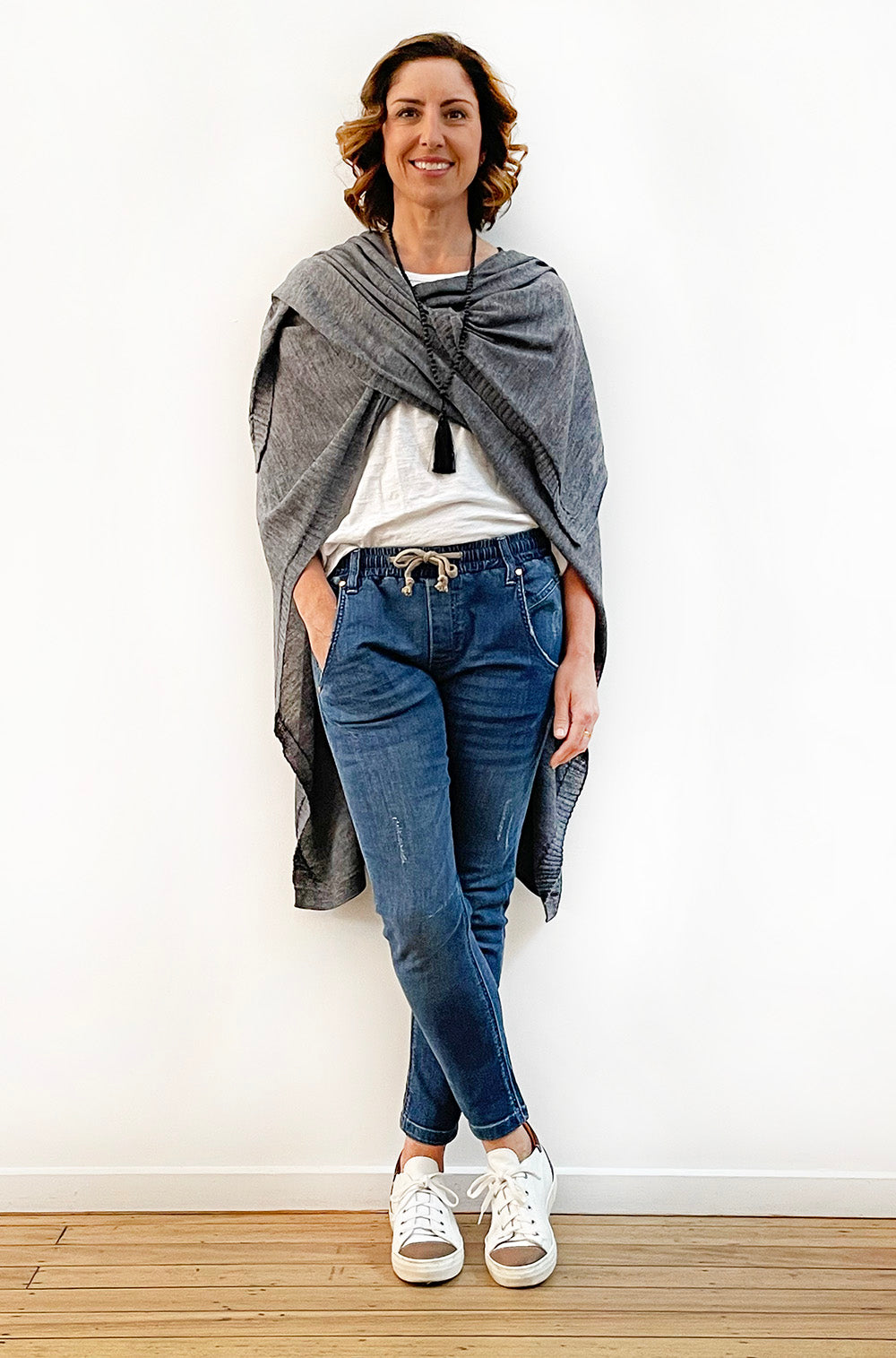 TAKE ME WITH YOU KNIT WRAP GREY