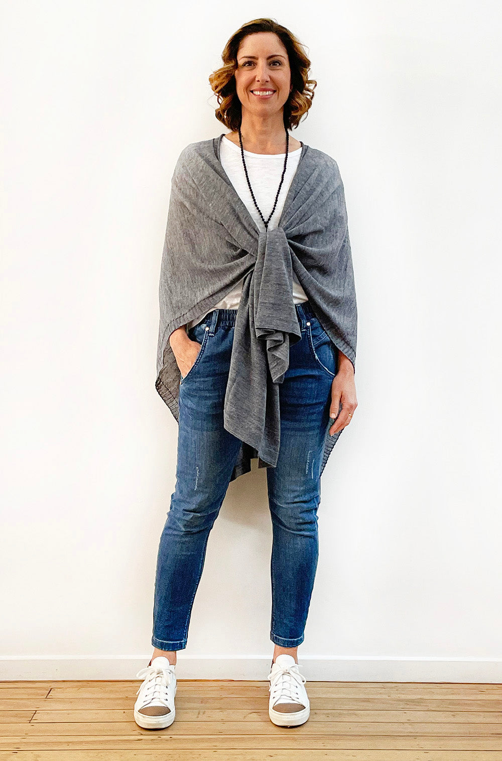 TAKE ME WITH YOU KNIT WRAP GREY