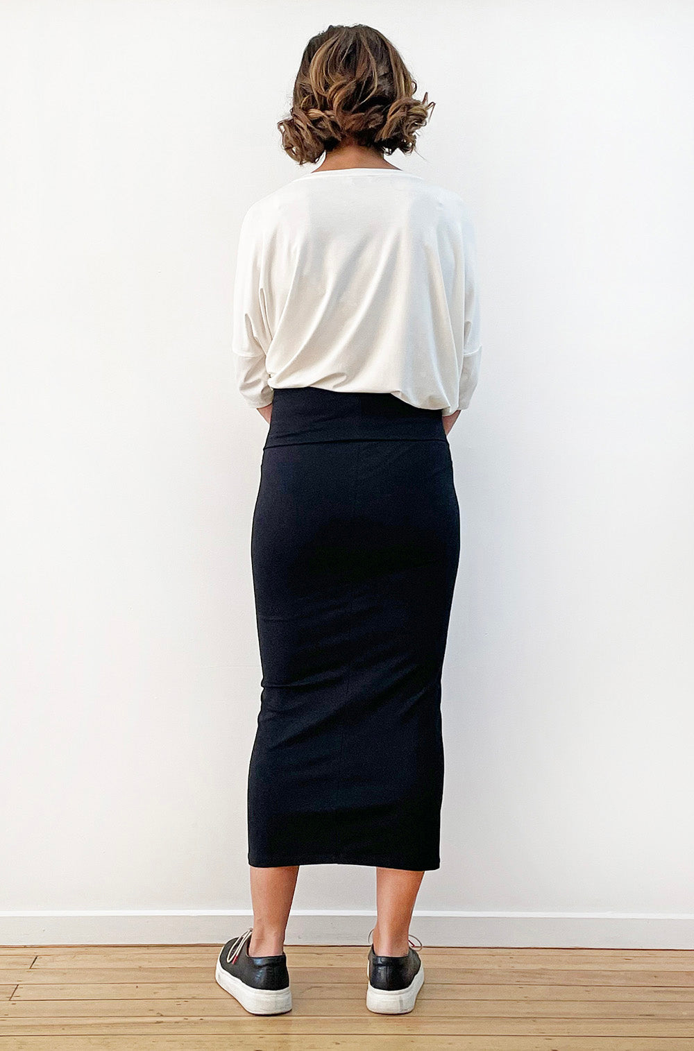 BAMBOO/ORGANIC COTTON LONG TUBE SKIRT BLACK