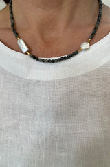 FRESHWATER PEARL AND LABRADORITE NECKLACE