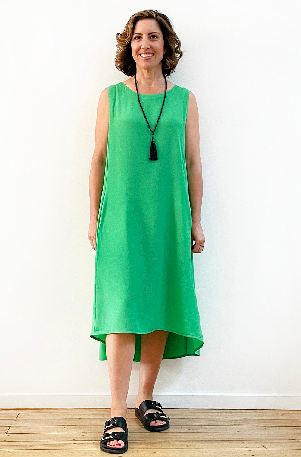 VISCOSE HI LO TANK DRESS MINTY GREEN