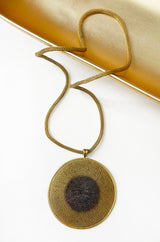 WIRE TWO TONE DISC PENDANT BRASS
